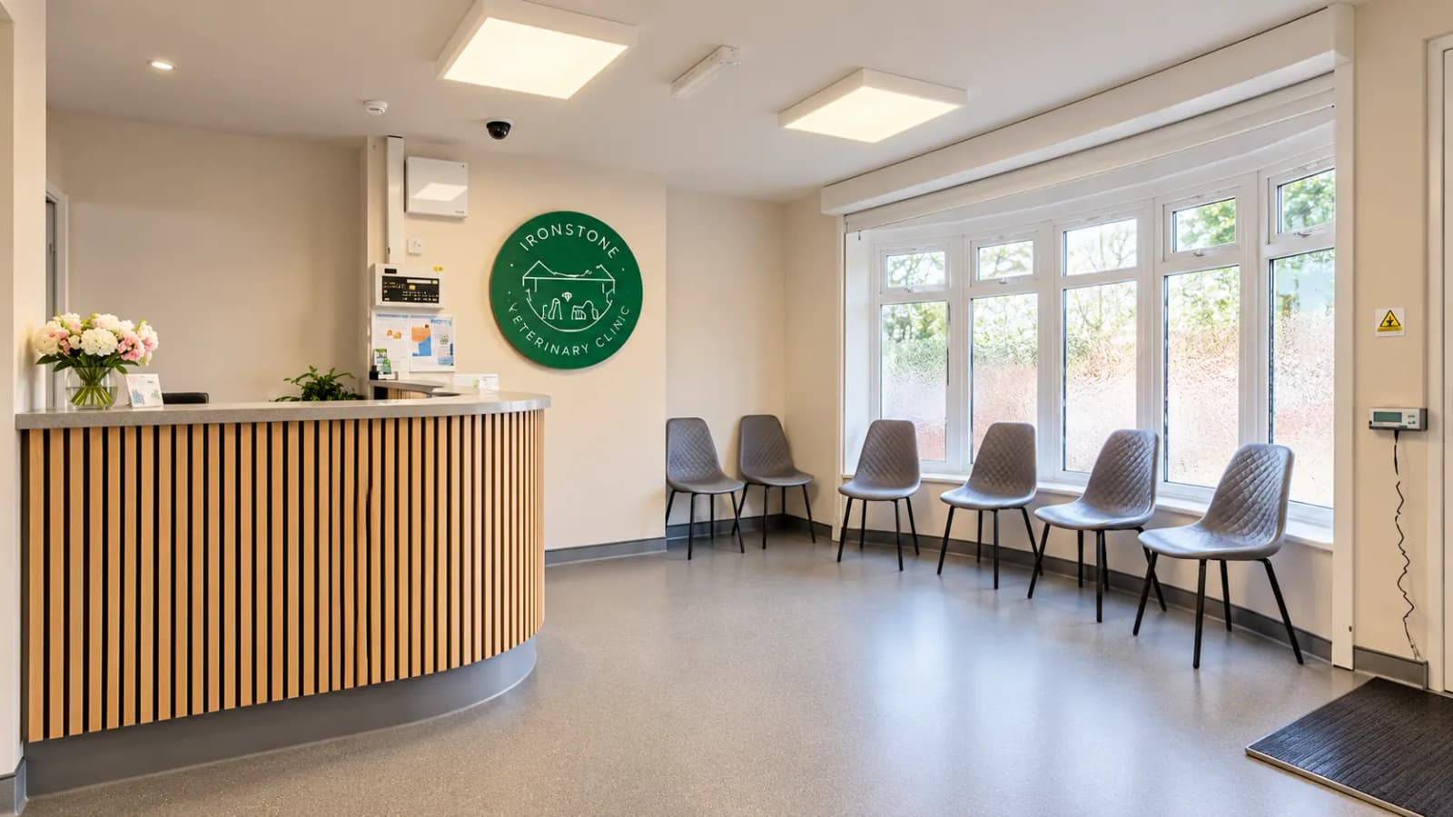Reception and waiting area at Ironstone Veterinary Clinic in Middlesbrough